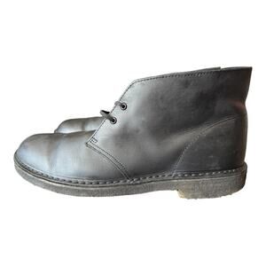 Clarks Original Desert Boot Gum Soles Black Leather Men Size US 12